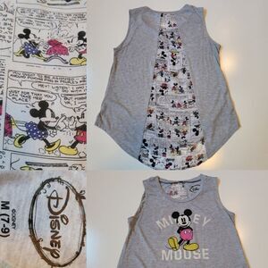 M DISNEY newspaper print Mickey Mouse graphic tank top medium